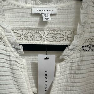 Topshop White Blouse Size 6 NWT